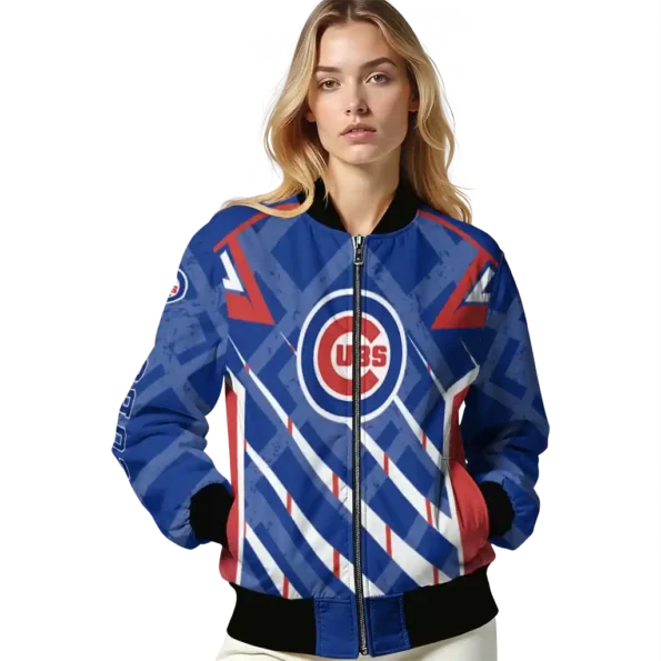 personalized chicago cubs chevron angles blue bomber jacket latest model