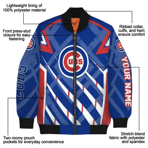 personalized chicago cubs chevron angles blue bomber jacket new arrival