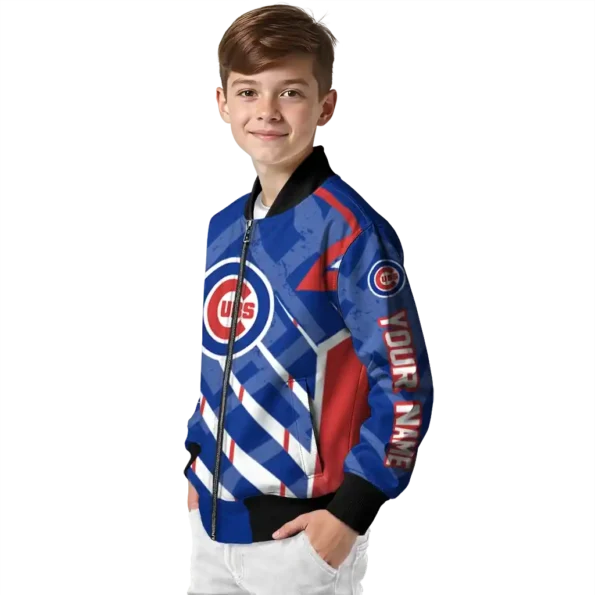 personalized chicago cubs chevron angles blue bomber jacket trendy