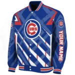 personalized chicago cubs chevron angles blue varsity jacket best selling