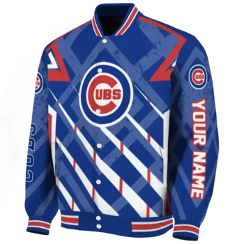 personalized chicago cubs chevron angles blue varsity jacket best selling