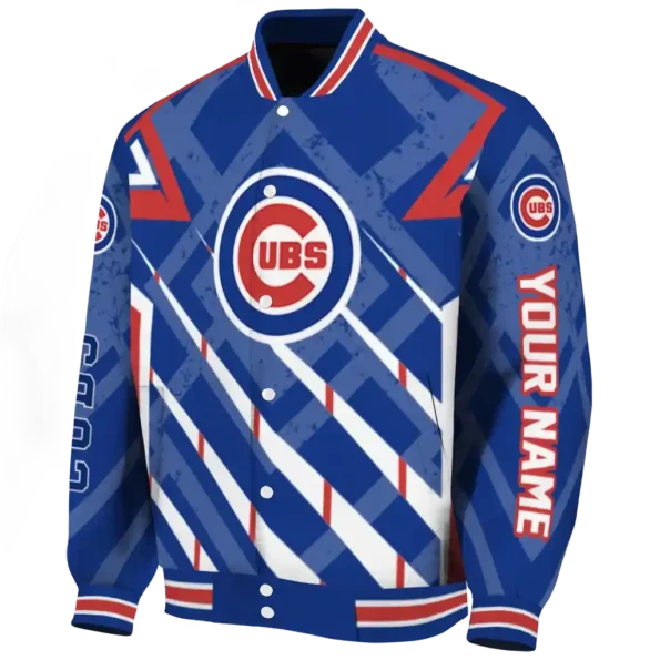 personalized chicago cubs chevron angles blue varsity jacket best selling