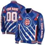 personalized chicago cubs chevron angles blue varsity jacket best selling