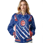 personalized chicago cubs chevron angles blue varsity jacket best selling