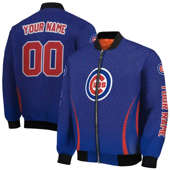 personalized chicago cubs chevron arrow blue bomber jacket fashion forward