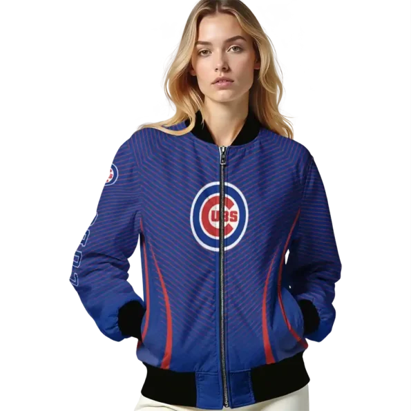 personalized chicago cubs chevron arrow blue bomber jacket latest model