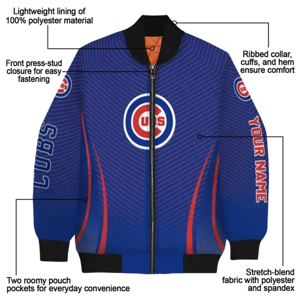 personalized chicago cubs chevron arrow blue bomber jacket new arrival