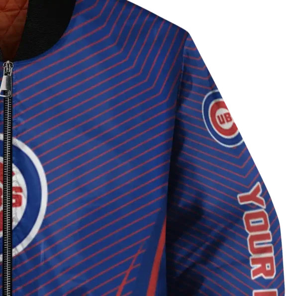 personalized chicago cubs chevron arrow blue bomber jacket premium grade