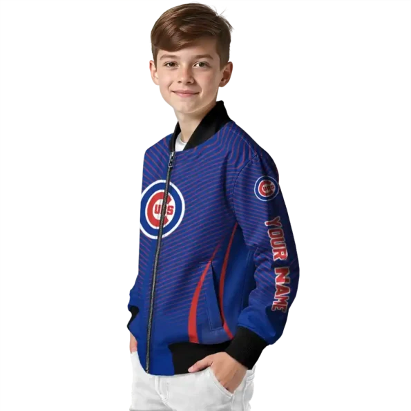 personalized chicago cubs chevron arrow blue bomber jacket trendy