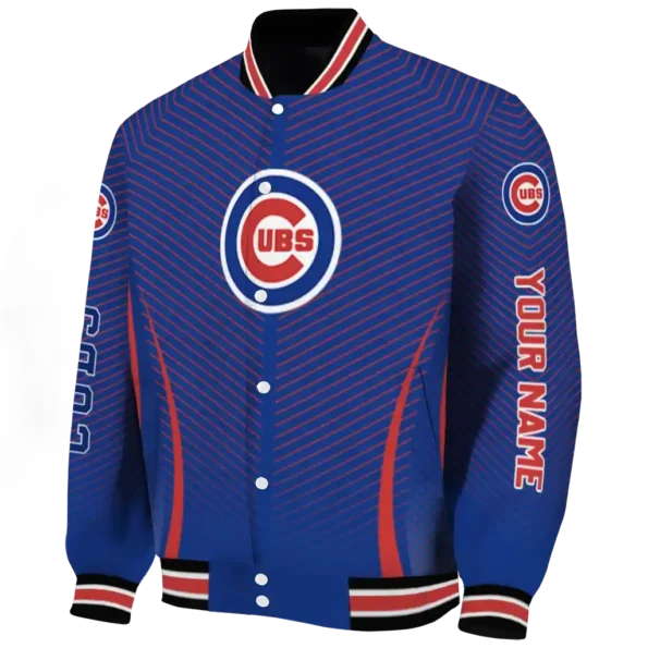 personalized chicago cubs chevron arrow blue varsity jacket best selling