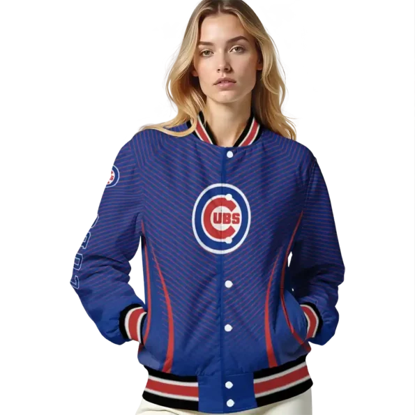 personalized chicago cubs chevron arrow blue varsity jacket latest model