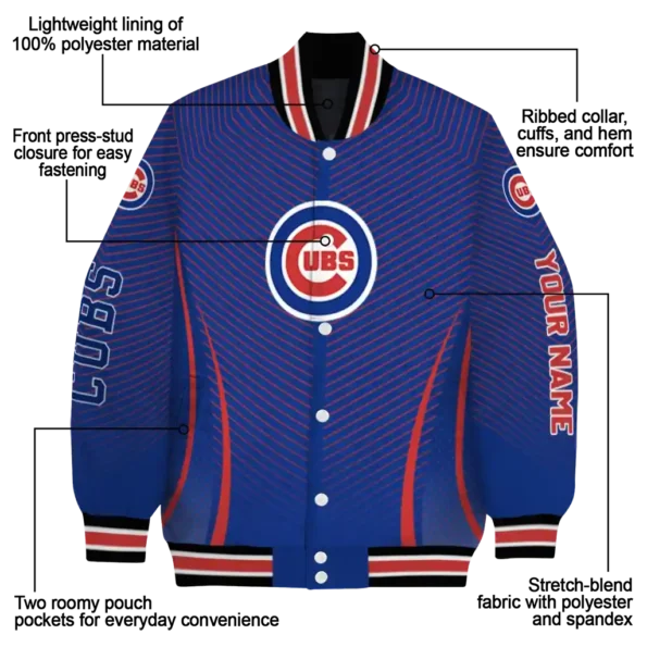 personalized chicago cubs chevron arrow blue varsity jacket new arrival