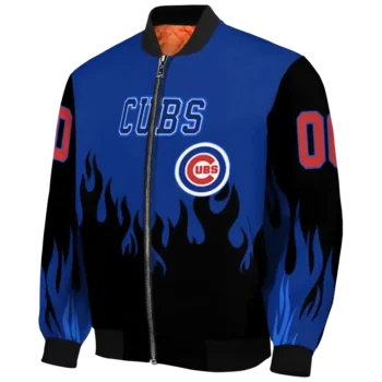 personalized chicago cubs flame border blue black bomber jacket best selling