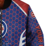 personalized chicago cubs hexagon grid blue bomber jacket best selling