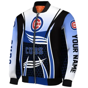 personalized chicago cubs mesh effect blue black bomber jacket best selling
