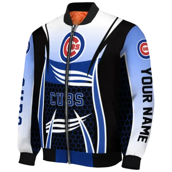 personalized chicago cubs mesh effect blue black bomber jacket best selling