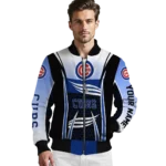 personalized chicago cubs mesh effect blue black bomber jacket best selling