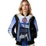 personalized chicago cubs mesh effect blue black bomber jacket best selling