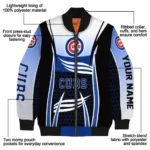 personalized chicago cubs mesh effect blue black bomber jacket best selling
