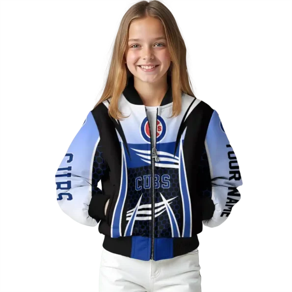 personalized chicago cubs mesh effect blue black bomber jacket top rated