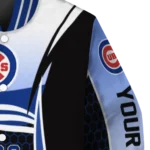personalized chicago cubs mesh effect blue black varsity jacket best selling