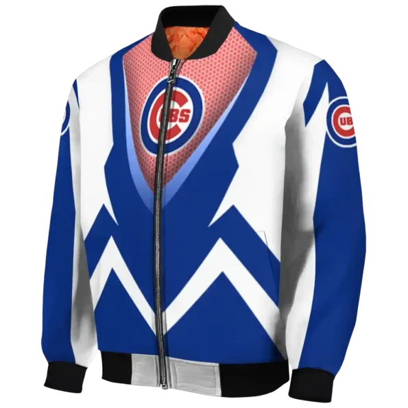 personalized chicago cubs v stripes blue white bomber jacket best selling