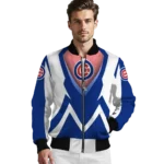 personalized chicago cubs v stripes blue white bomber jacket best selling