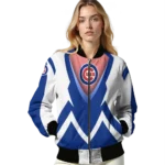 personalized chicago cubs v stripes blue white bomber jacket best selling