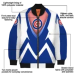 personalized chicago cubs v stripes blue white bomber jacket best selling