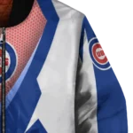 personalized chicago cubs v stripes blue white bomber jacket best selling