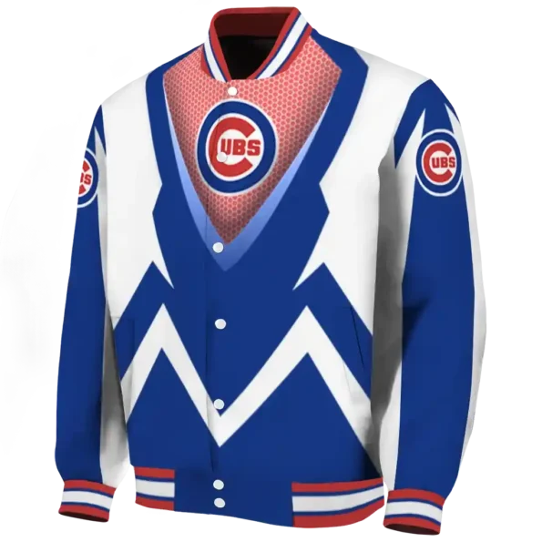 personalized chicago cubs v stripes blue white varsity jacket best selling