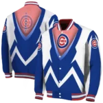 personalized chicago cubs v stripes blue white varsity jacket best selling