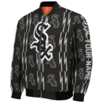 personalized chicago white sox bolt stripe black bomber jacket best selling