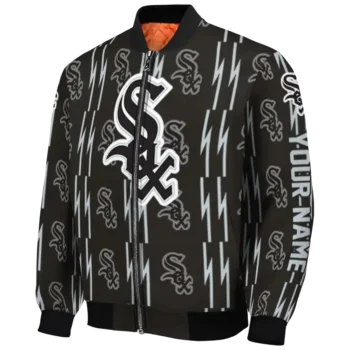 personalized chicago white sox bolt stripe black bomber jacket best selling