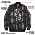 personalized chicago white sox bolt stripe black bomber jacket best selling