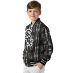 personalized chicago white sox bolt stripe black varsity jacket best selling