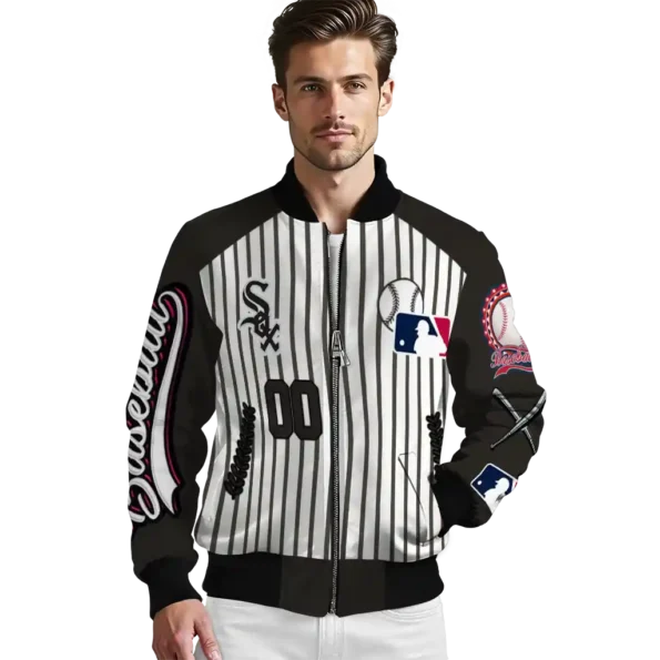personalized chicago white sox eagle baseball black white bomber jacket high quality