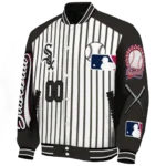 personalized chicago white sox eagle baseball black white varsity jacket best selling