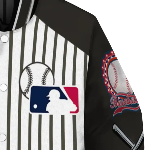 personalized chicago white sox eagle baseball black white varsity jacket premium grade