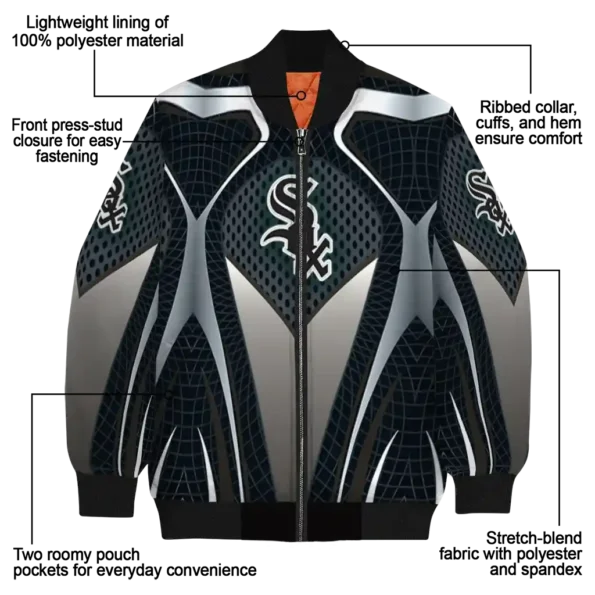 personalized chicago white sox mesh chest grey crocs black bomber jacket new arrival