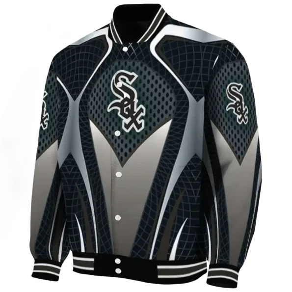 personalized chicago white sox mesh chest grey crocs black varsity jacket best selling