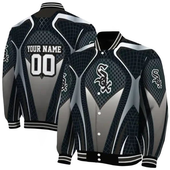 personalized chicago white sox mesh chest grey crocs black varsity jacket fashion forward