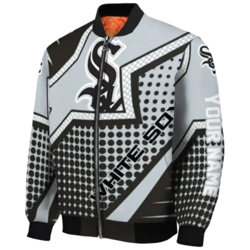 personalized chicago white sox star burst black bomber jacket best selling