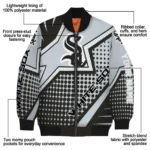 personalized chicago white sox star burst black bomber jacket best selling