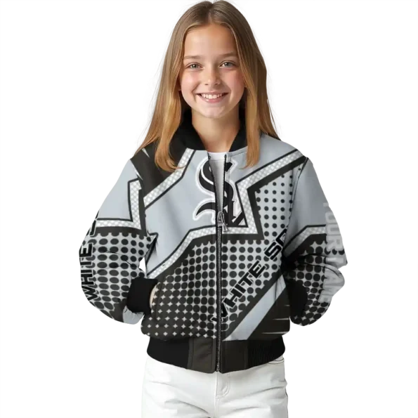 personalized chicago white sox star burst black bomber jacket top rated