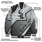 personalized chicago white sox star burst black varsity jacket best selling