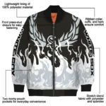 personalized chicago white sox winged blaze black white bomber jacket best selling