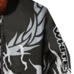 personalized chicago white sox winged blaze black white bomber jacket best selling