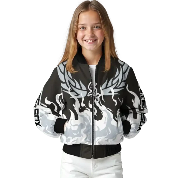 personalized chicago white sox winged blaze black white bomber jacket top rated