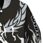 personalized chicago white sox winged blaze black white varsity jacket best selling
